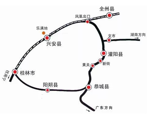 全州石脚盆天坑自驾车地图